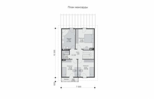 Одноэтажный дом с мансардой и перголой